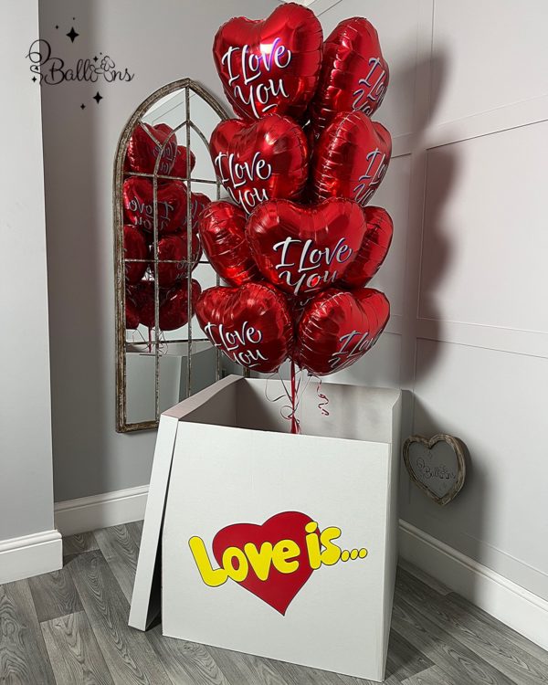 Valentine’s Day balloons in the box – Balloon Decorations in London
